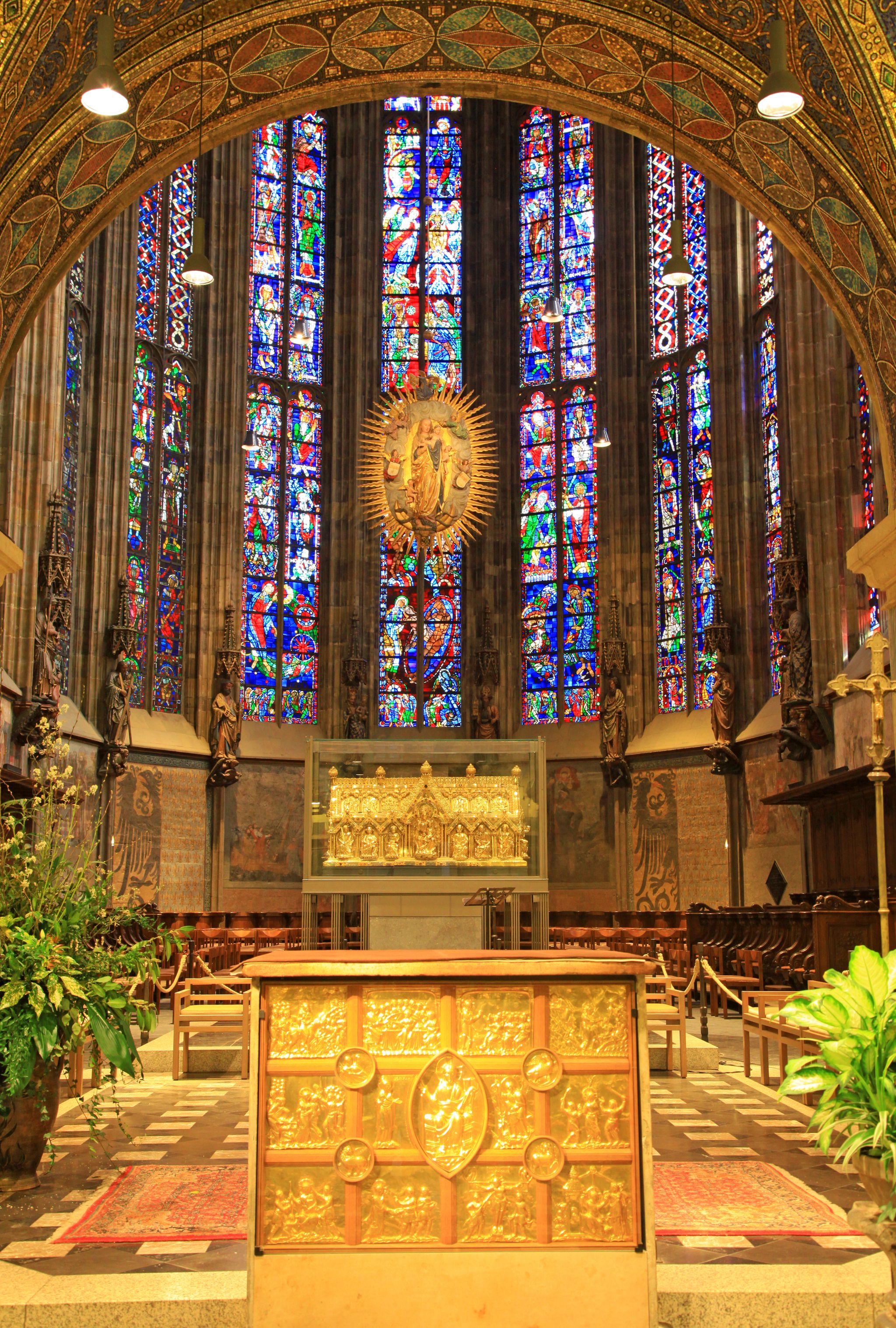 photo of view of Interior of Aachen imperial cathedral at Germany.