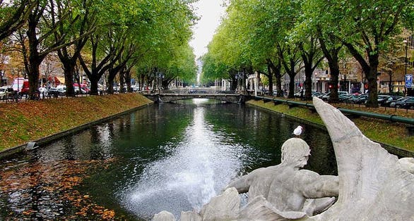 photo of view of Königsallee, Düsseldorf, Germany.