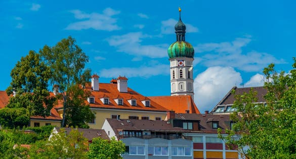 Photo of Saint Jakob church in German town Dachau. 