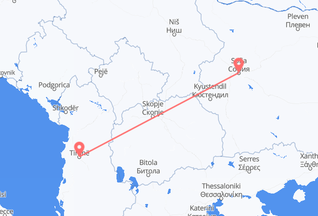 Sofia to Tirana