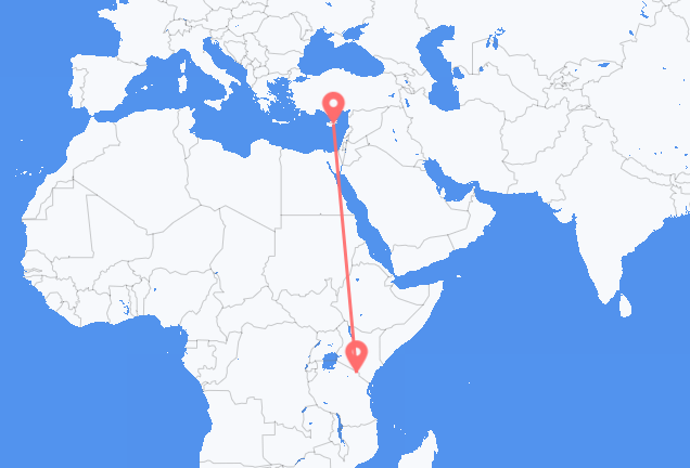 Mount Kilimanjaro to Larnaca