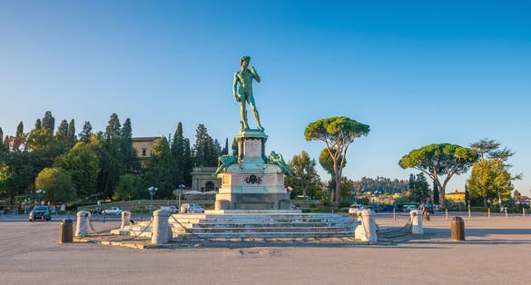 photo of View of statue of david on Piazzale Michelangelo at morning  in Florence, Italy.
