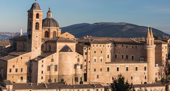 photo of View of "Palazzo Ducale" (Ducal Palace), now a museum, in Urbino Italy.