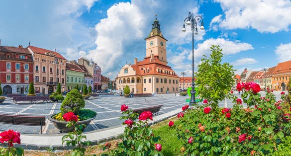 Photo of Brasov, Romania, Medieval Council House in the Main Square of the Old Town.