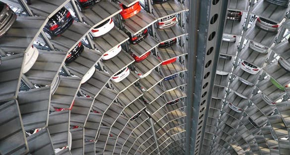 photo of Autostadt from inside Wolfsburg, Germany.