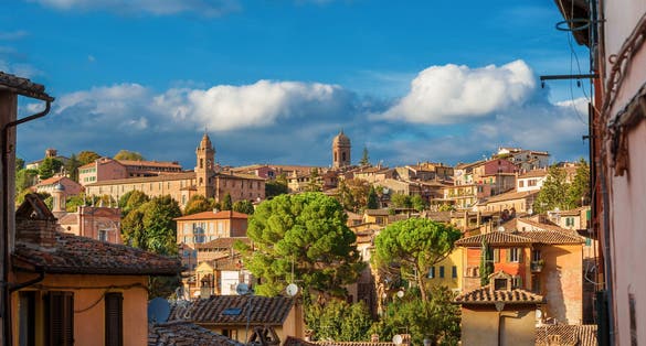 photo of view of   Perugia beautiful historical center from Appia Street