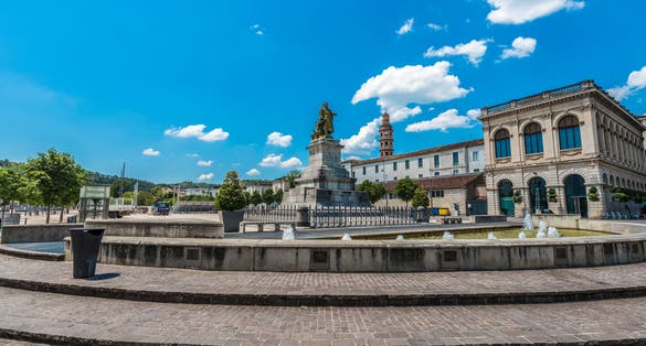 Photo of Francois Mitterrand Square in Cahors, Lot, Midi-Pyrenees, France.