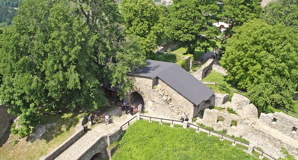 Photo of Castle Hukvaldy one of the largest castle ruins in the Czech Republic.