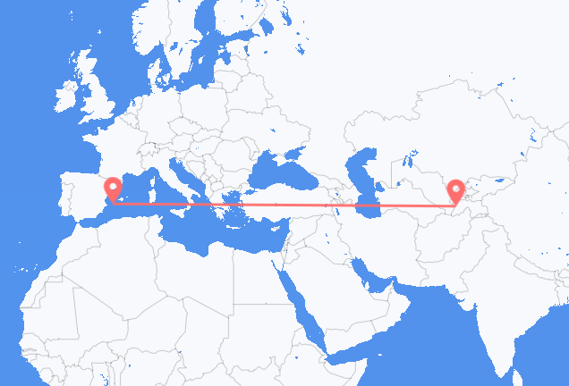 Душанбе на Ибицу