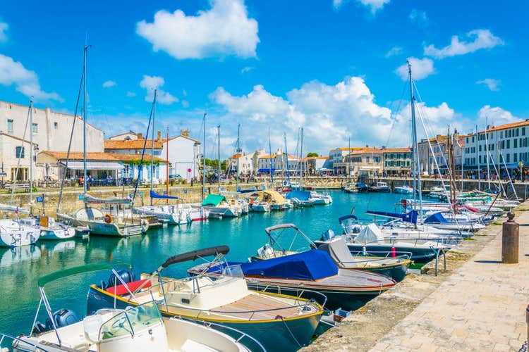 View of port at Saint Martin de Re in France