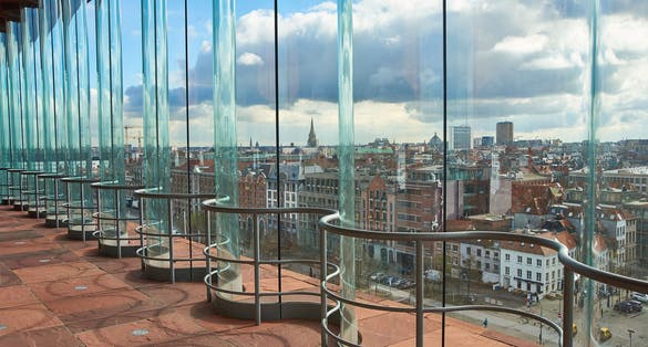Photo of Museum aan de Stroom, along the river Scheldt in Antwerp, Belgium.