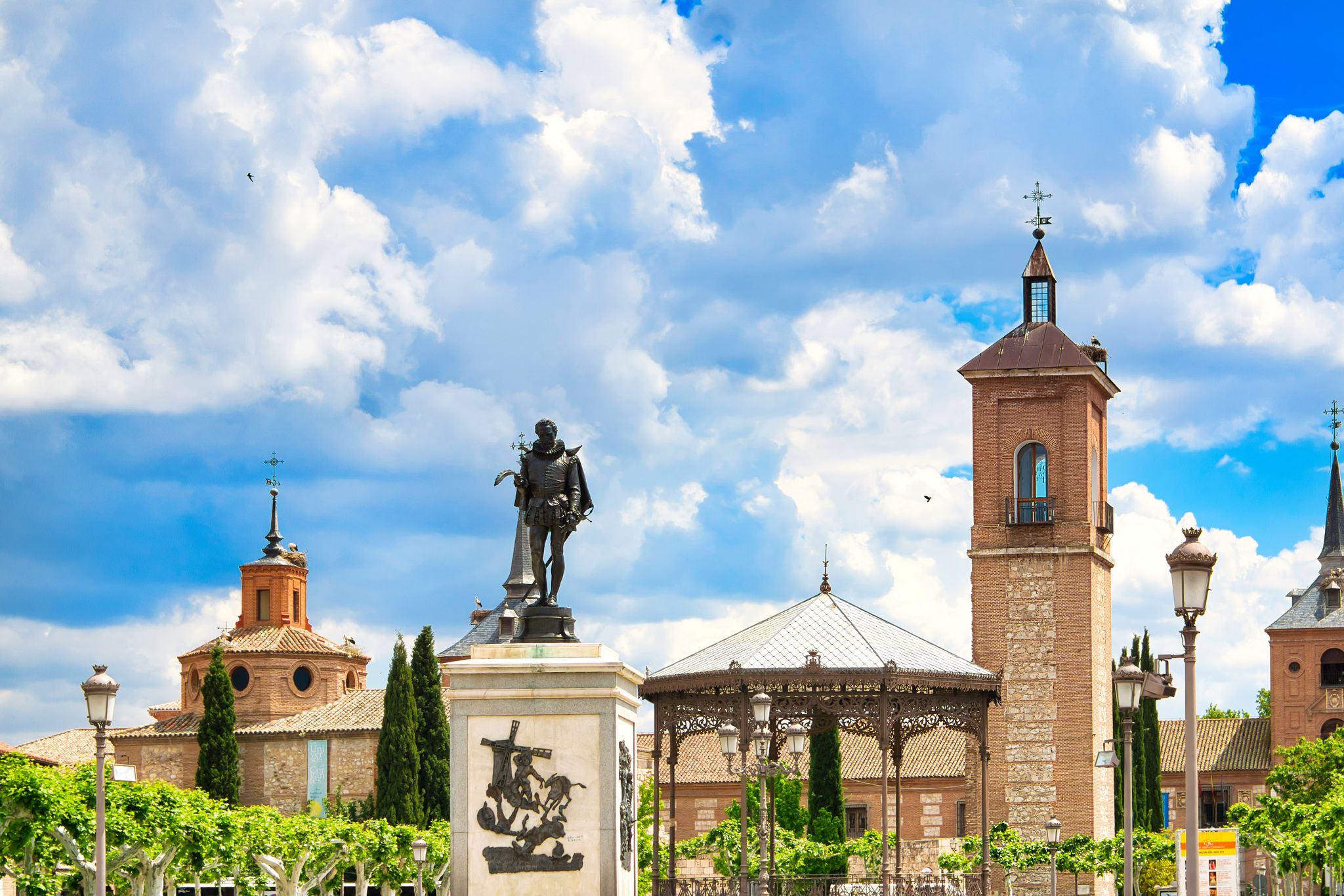Photo of Cervantes Square in Alacalà de Henares, Spain, Madrid.