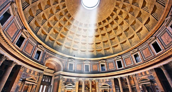 photo of Rome, Italy- May 24, 2017. Inside the pantheon, former roman temple, now a church of st. mary and the martyrs (Chiesa santa maria dei martiri).