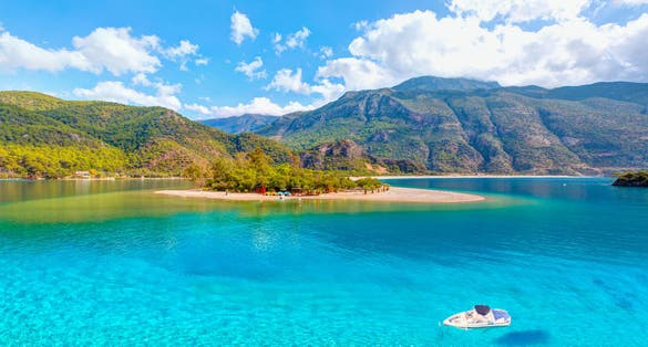 Photo of Oludeniz beach and blue lagoon, best beaches in Mediterranean ,Fethiye, Turkey.