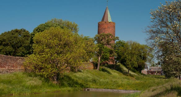 photo of view of the Goose tower at Vordingborg castle ruins in Denmark.