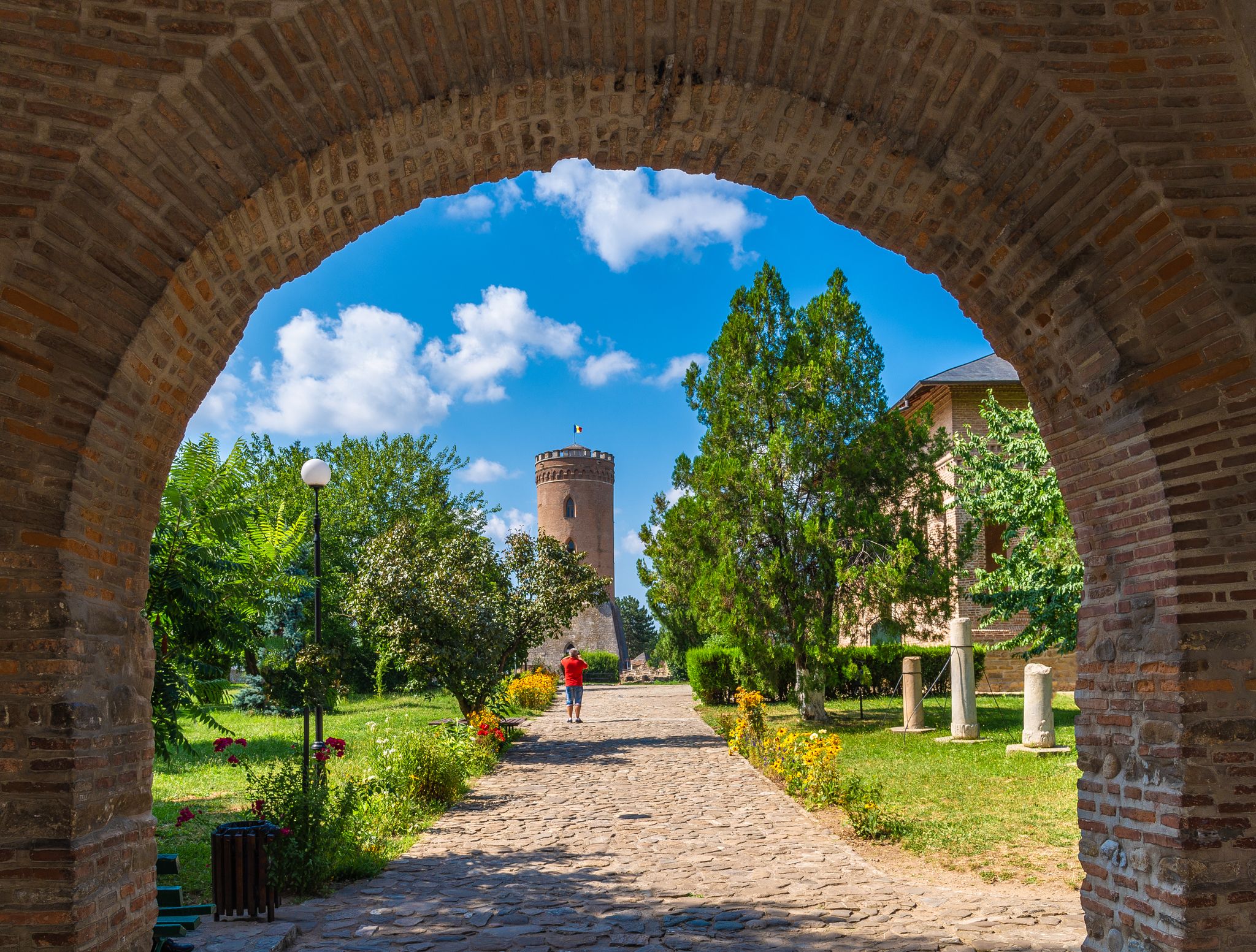 The Chindia Tower (Turnul Chindiei) and ruins of medieval old fortress Targoviste, Romania