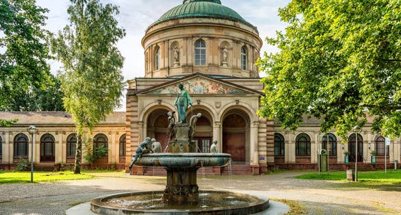 Photo of old Hygieia Fountain in Karlsruhe.