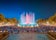 Photo of night view of Magic Fountain light show in Barcelona, Spain.