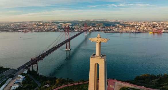 Photo of Sanctuary of Christ the King in Lisbon, Portugal.