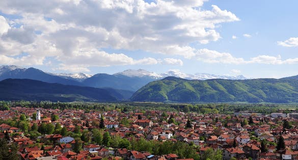 Panoramic view of Samokov, Bulgaria