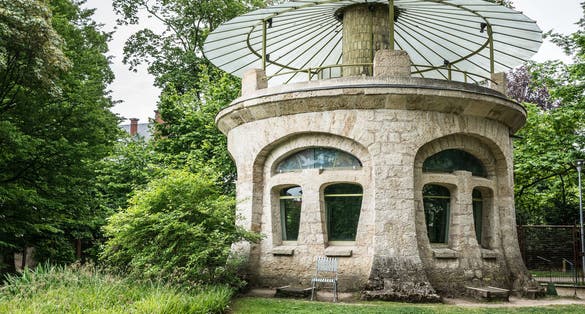 Photo of Art nouveau style pavilion in Nancy, France.