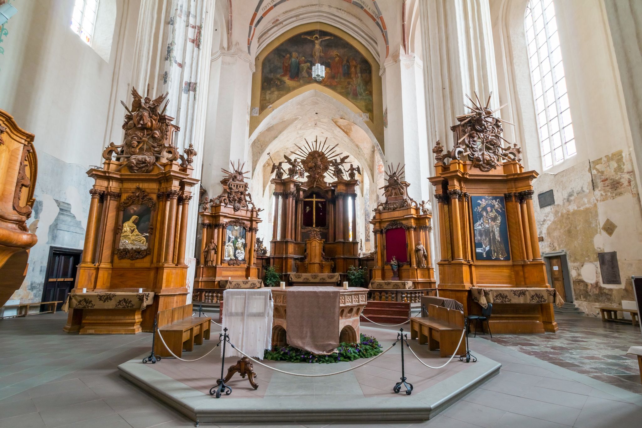 photo of interior of st. anne's church and church of the bernardine monastery in Vilnius' old town in Lithuania.