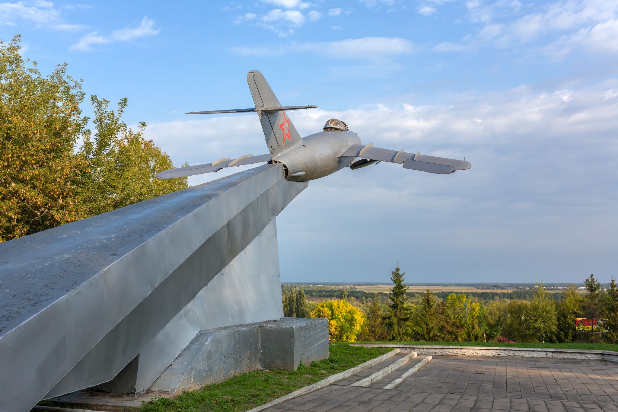 Photo of Statue of an old Soviet fighter plane, Belarus.