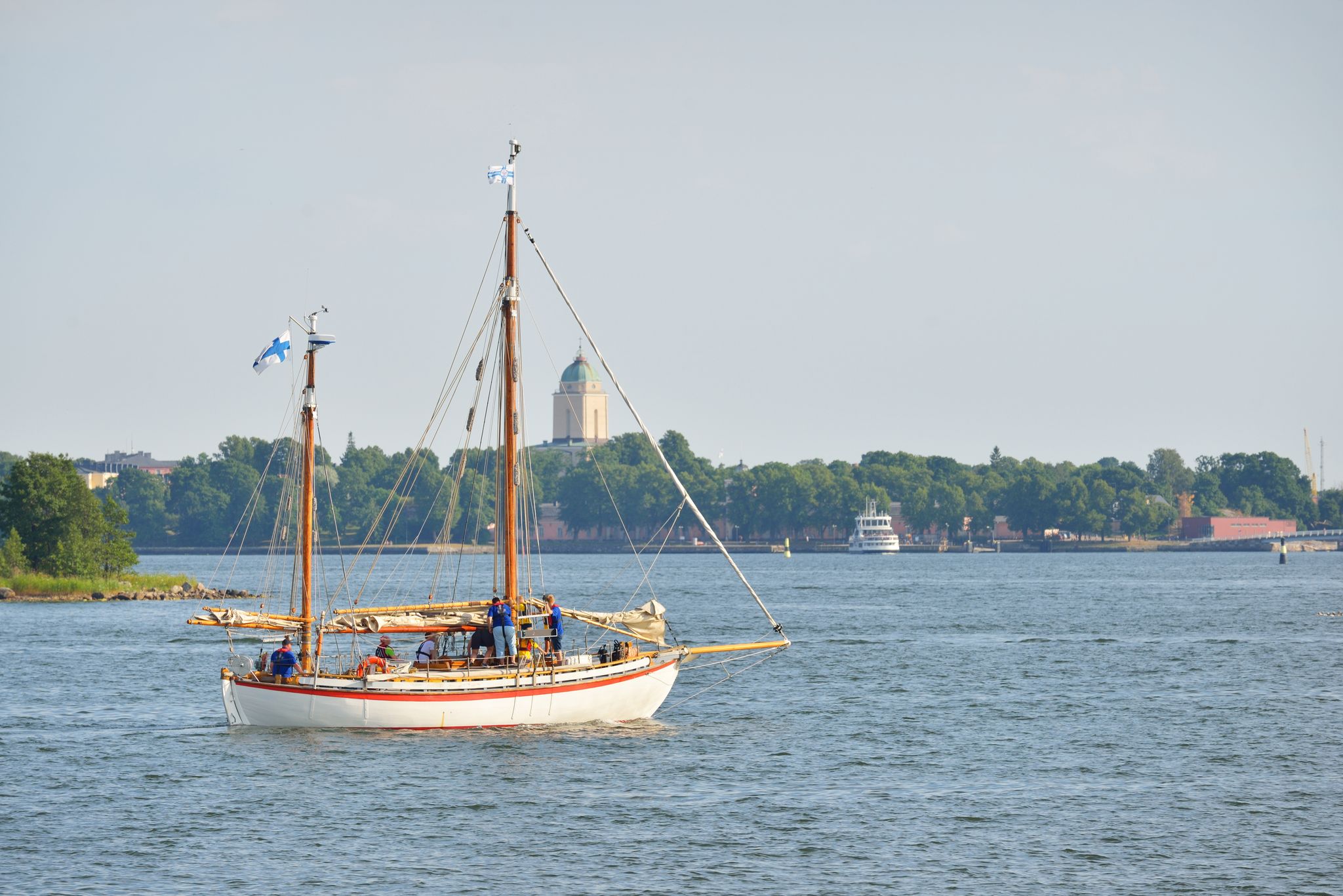 Old traditional resque sailboat from 19th century Colin Archer. One of the most famous floating Norwegian boat in the world. Transportation, nautical vessel, cruise, regatta, history, museum