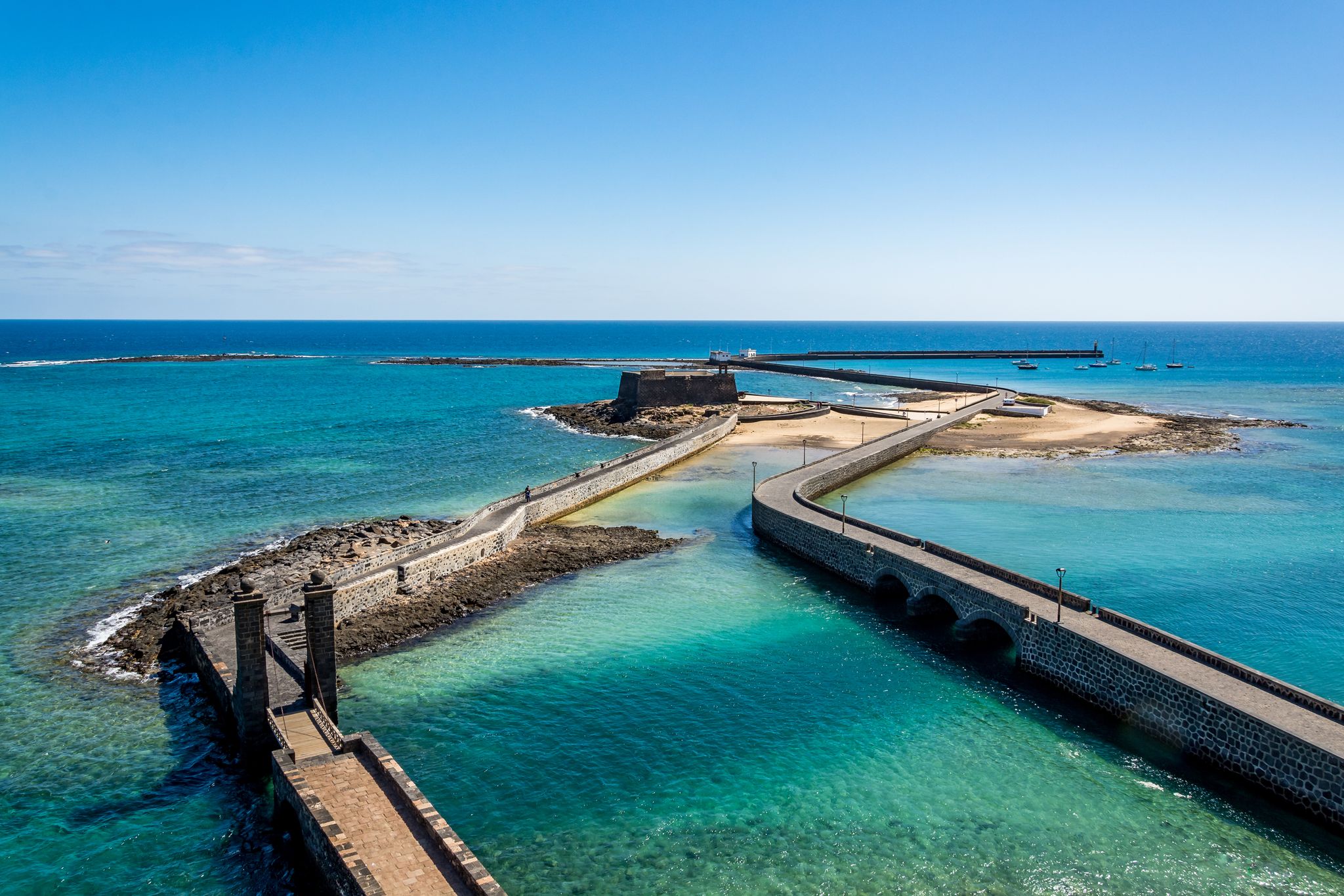 photo of landscape of Charco de San Gines in Arrecife, Lanzarote, Spain.