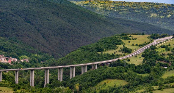 Gran Sasso freeway in Abruzzo,L-aquila, Italy