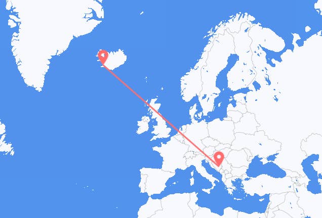 Sarajevo to Reykjavík