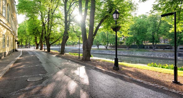 Photo of typical street view in Turku, Finland.