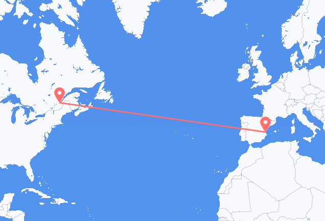 Québec nach Valencia