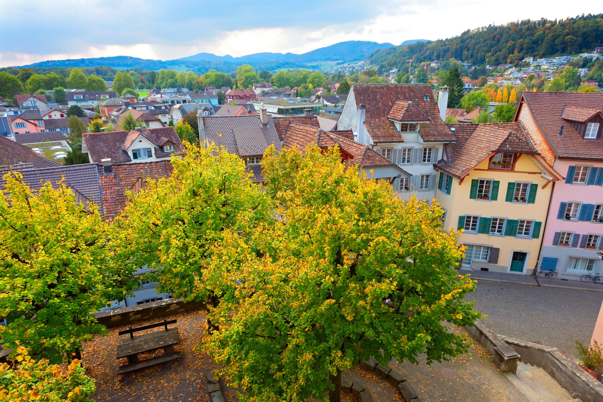 Photo of views from the beautiful city of Aarau, Switzerland.
