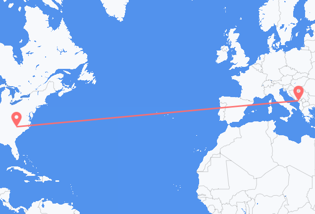 Charlotte to Podgorica