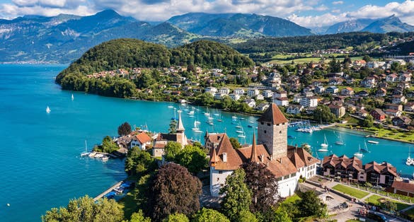 Photo of castle in Thun , Swizerland .