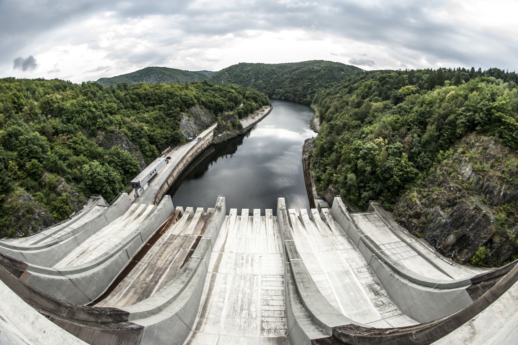 Photo of Lipno dam on the river Vltava, Czech republic.