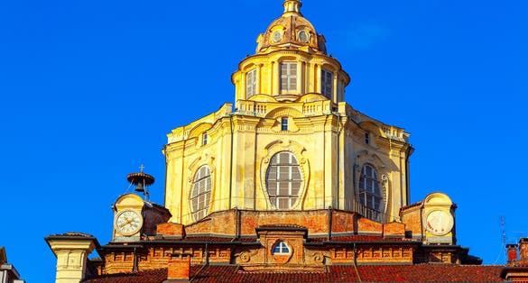 Royal Church of Saint Lawrence in Turin . Real Chiesa di San Lorenzo . Baroque style church in Turin.