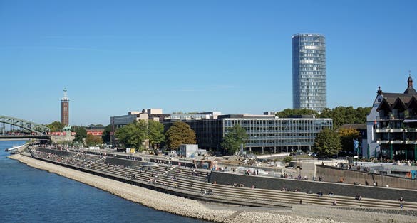 photo of view of Rheinboulevard in Cologne, Germany,Cologne Germany.