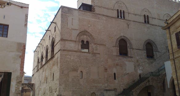photo of view of Palazzo Chiaramonte from outside, Palermo, Italy.