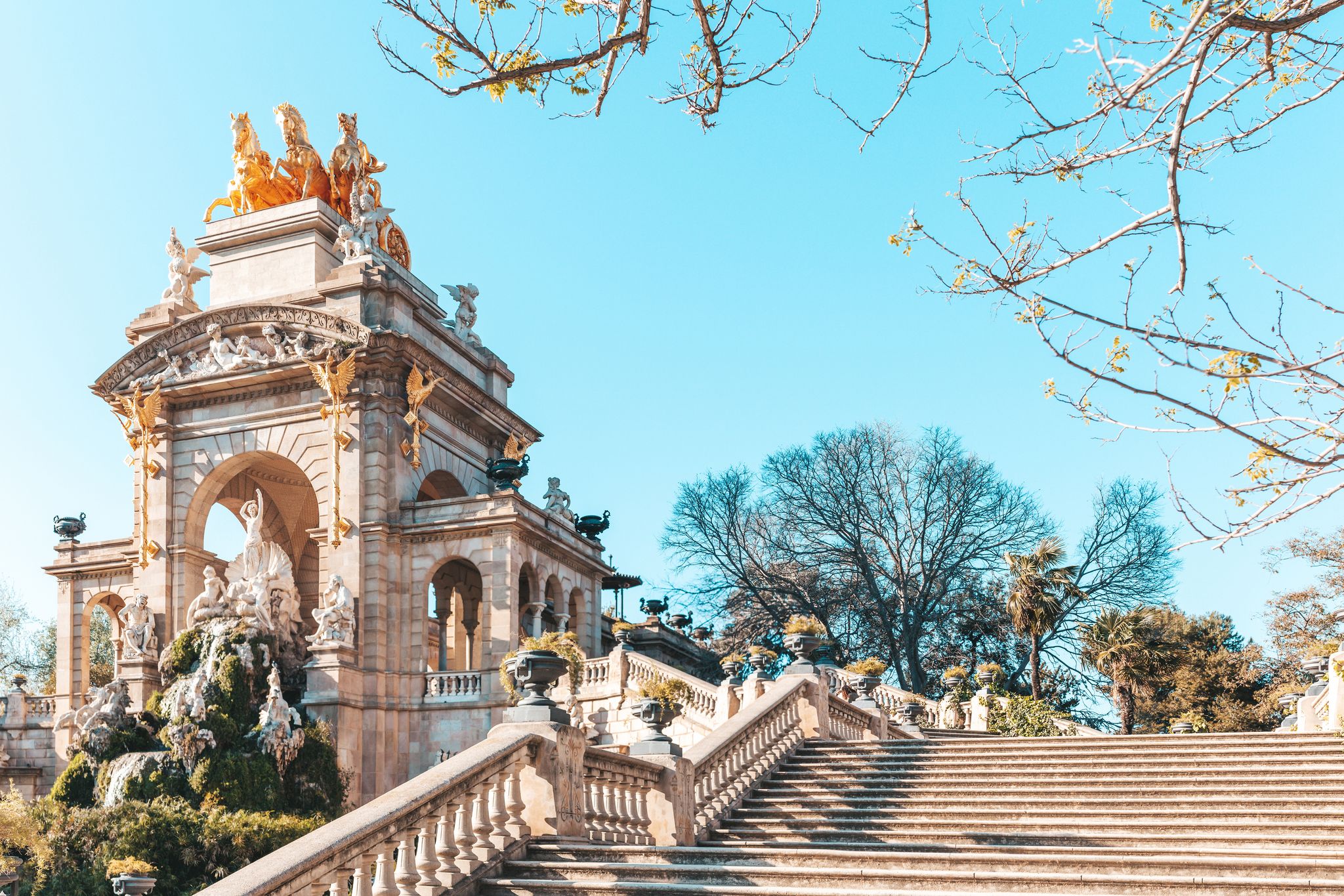 Photo of Cascade Fountain in the Park Citadel in . Barcelona, Spain. The Park is also called Parc de la Ciutadella. Barcelona, Catalonia, Spain