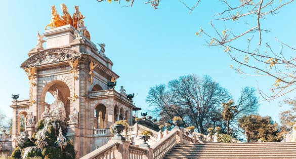 Photo of Cascade Fountain in the Park Citadel in . Barcelona, Spain. The Park is also called Parc de la Ciutadella. Barcelona, Catalonia, Spain