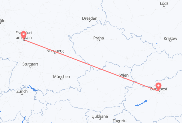Budapest to Frankfurt