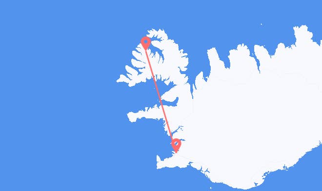 Reykjavik to Ísafjörður