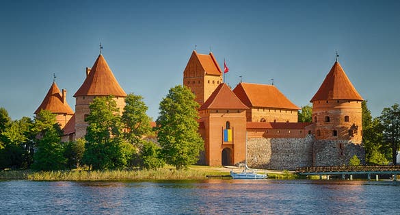photo of trakai. Trakai island castle. Trakai castle is a castle of vytautas and subsequent lithuanian princes on an island in lake galve, opposite the more ancient castle of keistut.