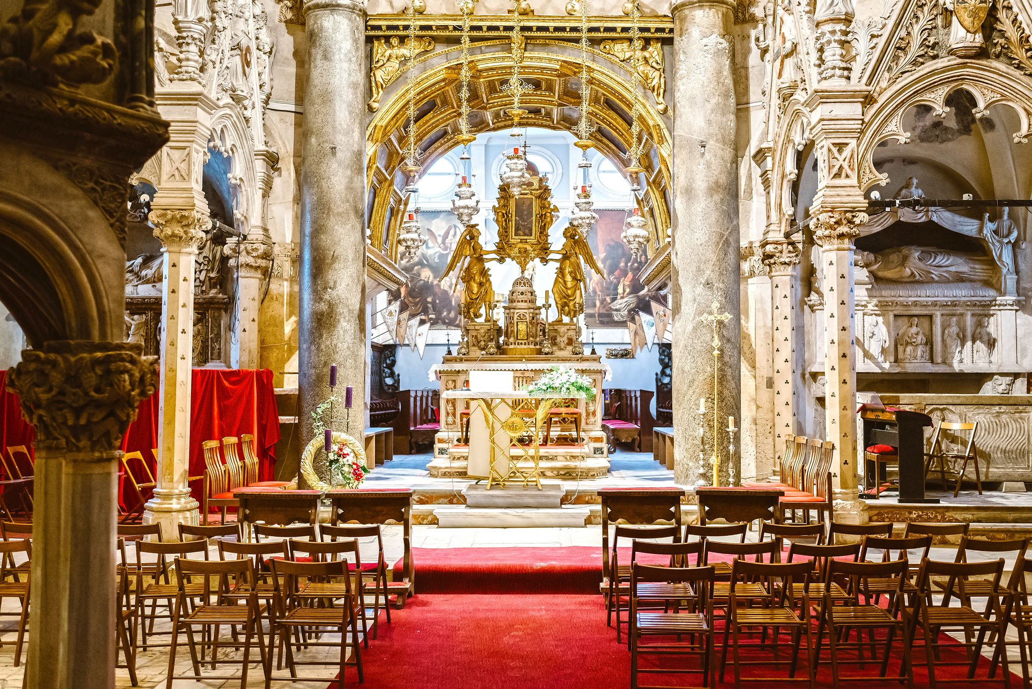 Photo of Interior of the ancient Cathedral of Saint Domnius inside the Diocletian's Palace section of Split, Croatia.