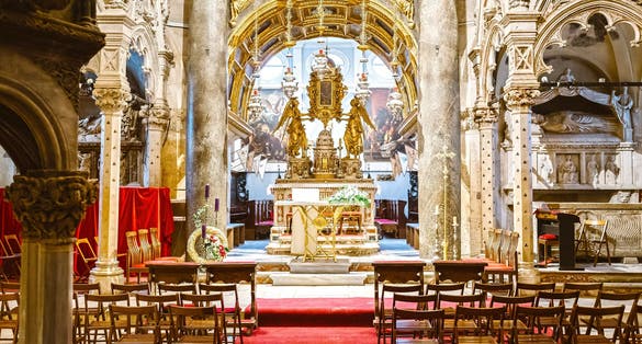 Photo of Interior of the ancient Cathedral of Saint Domnius inside the Diocletian's Palace section of Split, Croatia.