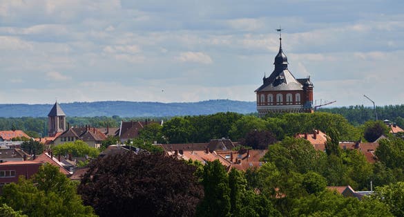 Photo of View over the roofs of Braunschweig, Germany to the water tower on the Giersberg.
