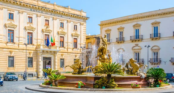 Fountain of Diana in Syracuse, Sicily, Italy