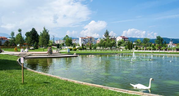 Summer citypark view, Bulgaria, Samokov